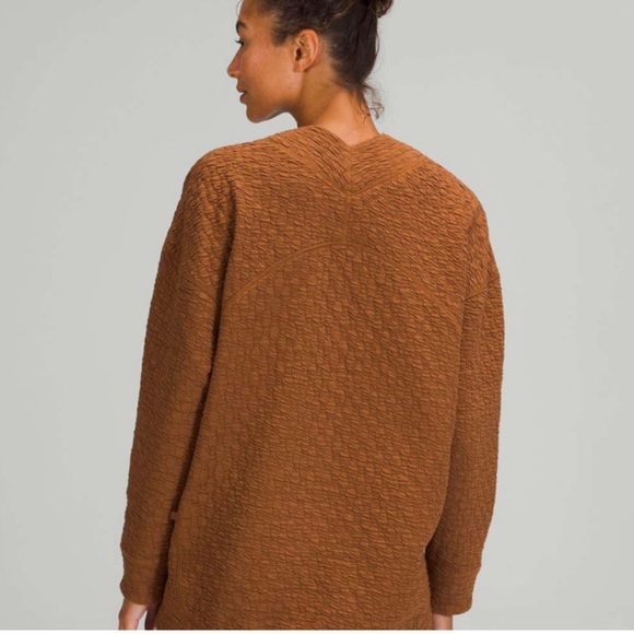 SALE EUC Lululemon rippled v-neck sweatshirt pullover in copper, 10 - Picture 4 of 8